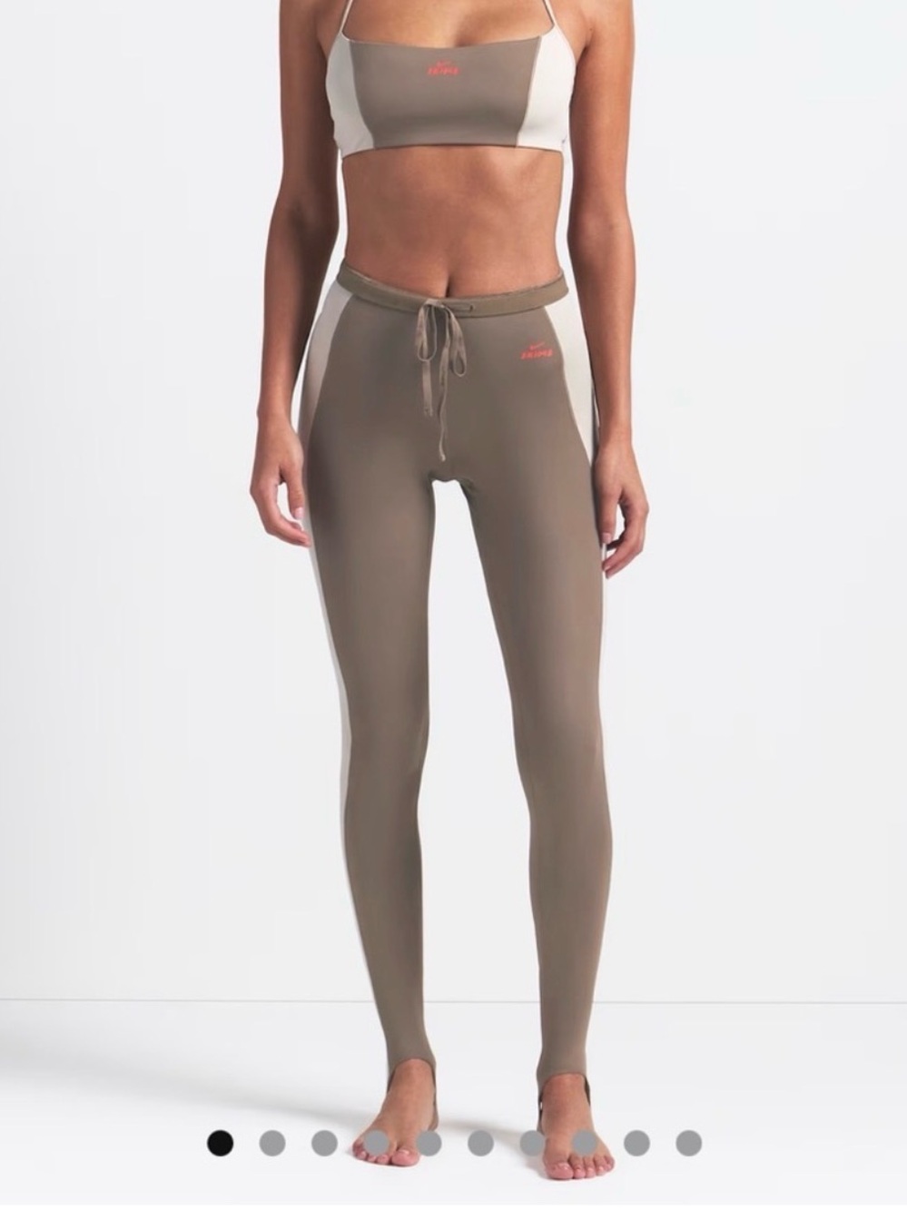 Nike SKIMS NikeSkims shine color block Stirrup Legging 26” truffle stone